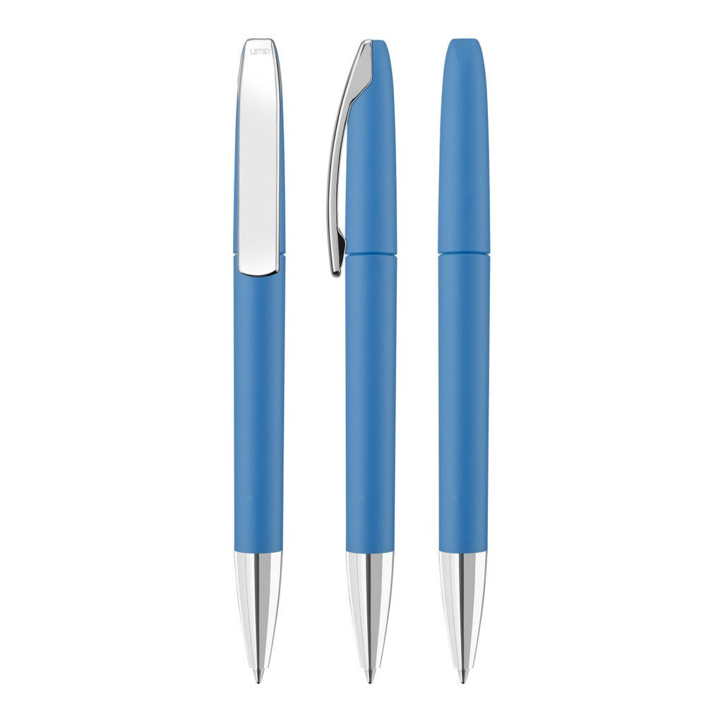 Drehkugelschreiber mit Softtouch Oberfläche – Mittelblau
