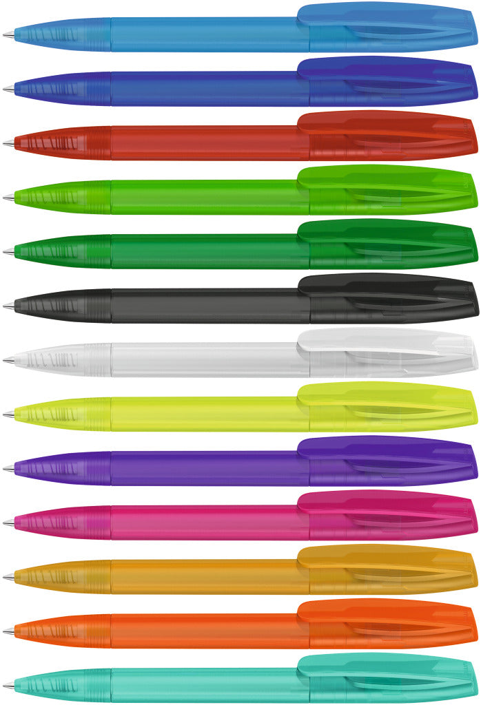 Drehkugelschreiber transparent frozen, einfarbig – alle Farben