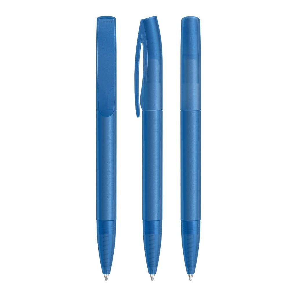Drehkugelschreiber transparent frozen, einfarbig – Hellblau