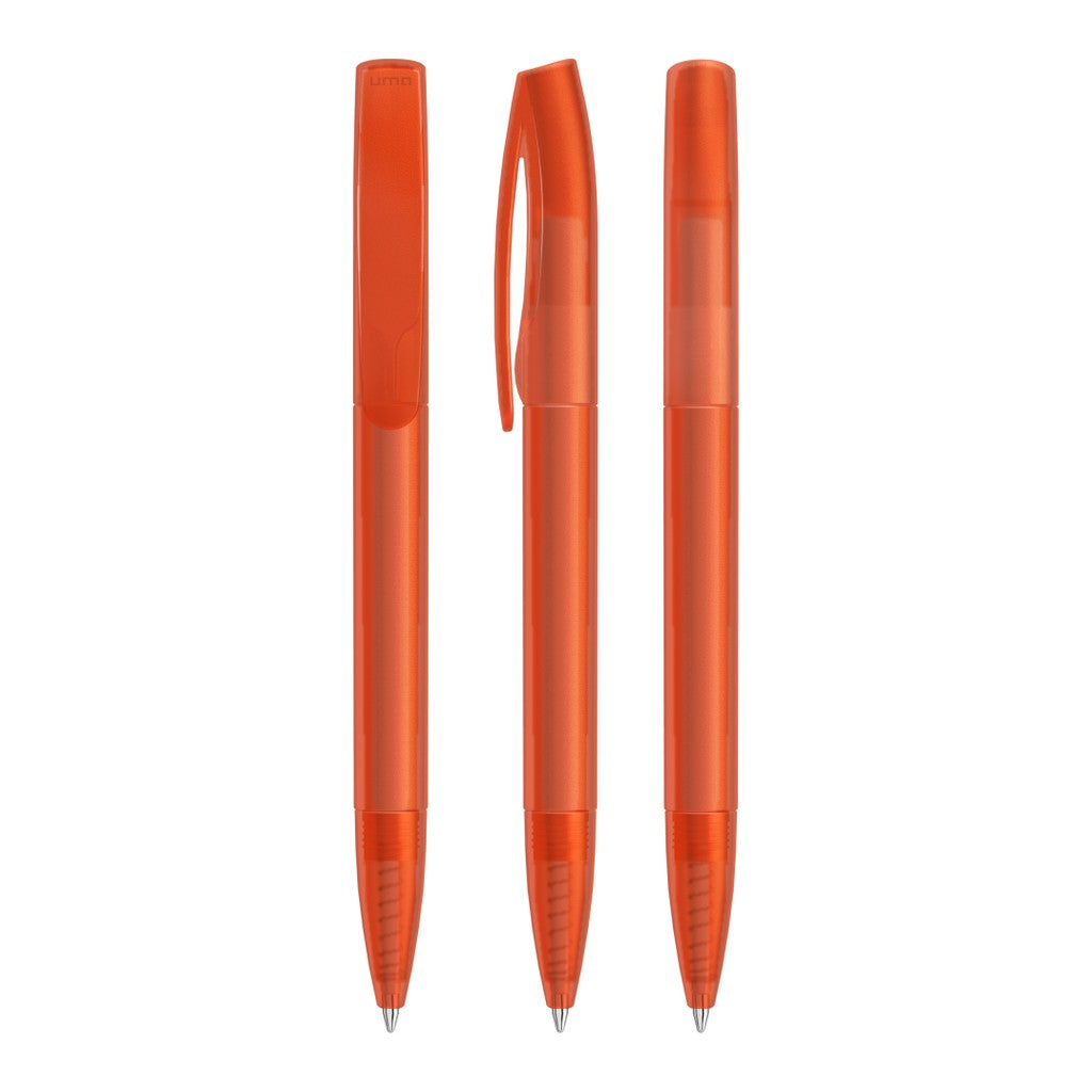 Drehkugelschreiber transparent frozen, einfarbig – Orange