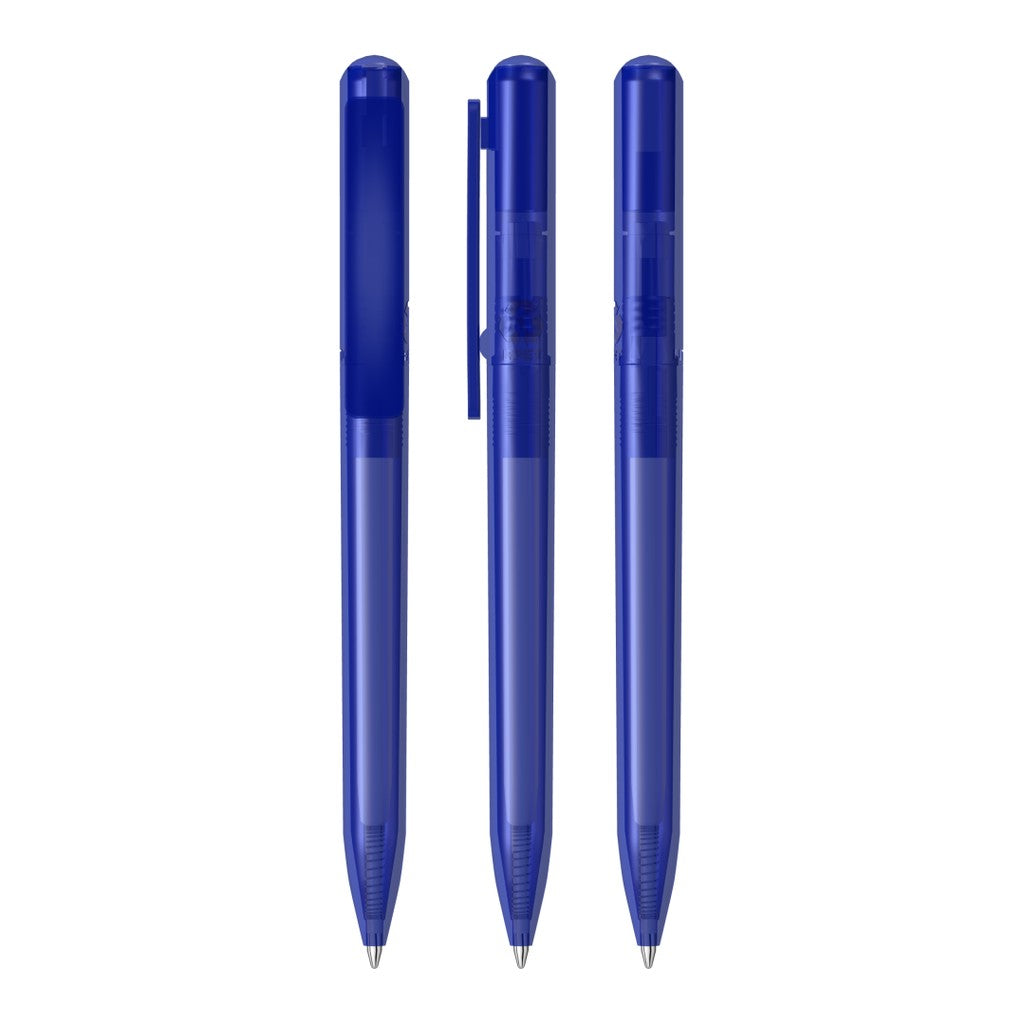 Drehkugelschreiber transparent glänzend in 10 Farben – Blau