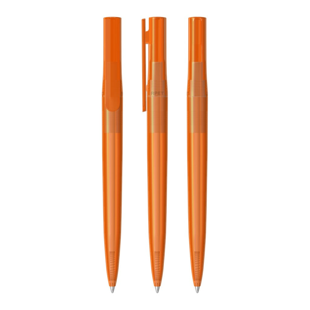 Drehkugelschreiber transparent glänzend mit Großraummine – Orange
