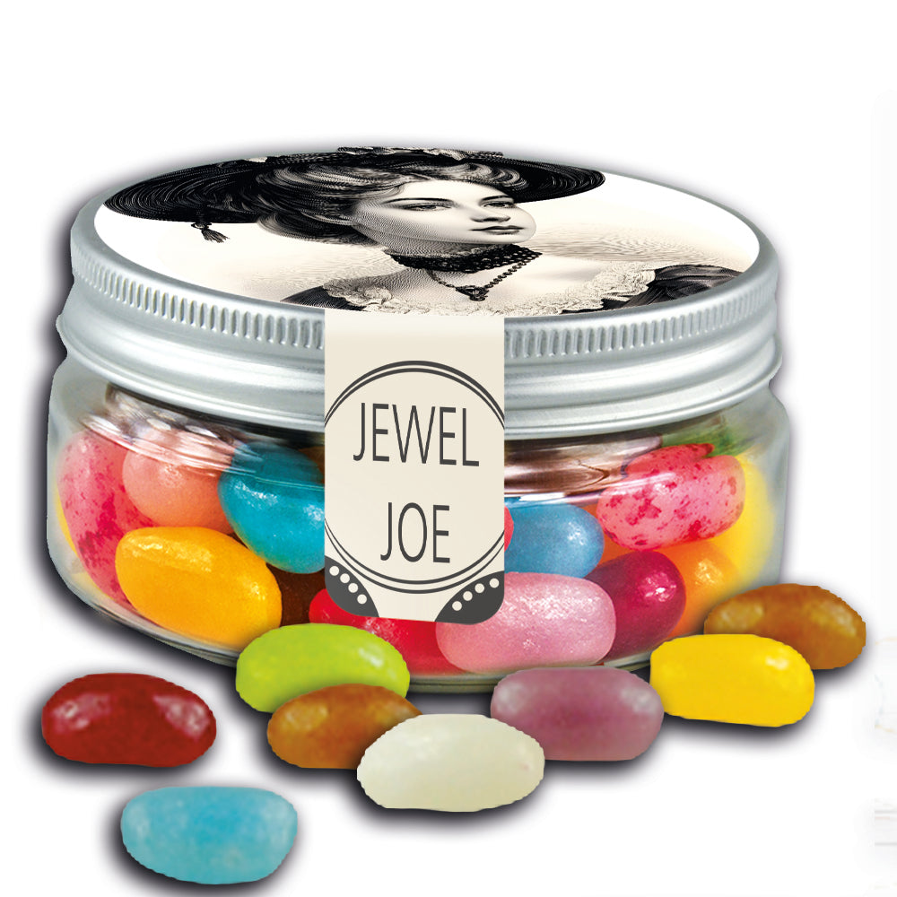 Drops und Jelly Beans in der kleinen Dose – Jelly Beans süß Mix, ca. 80 g