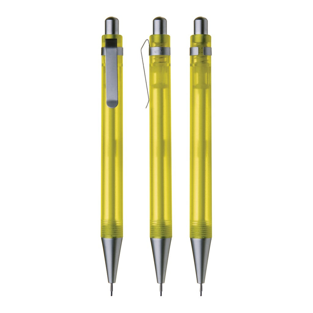Druckbleistift transparent frozen mit Metallspitze – Gelb
