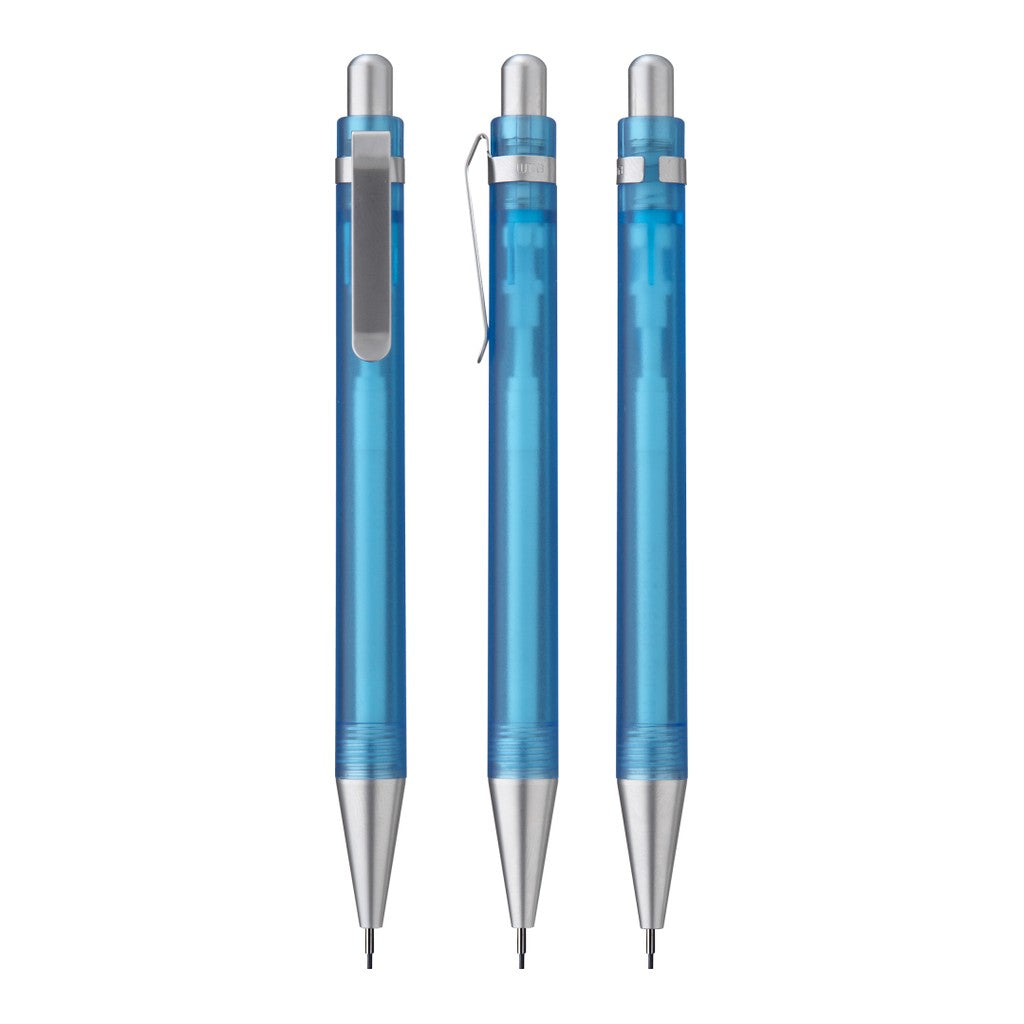 Druckbleistift transparent frozen mit Metallspitze – Hellblau