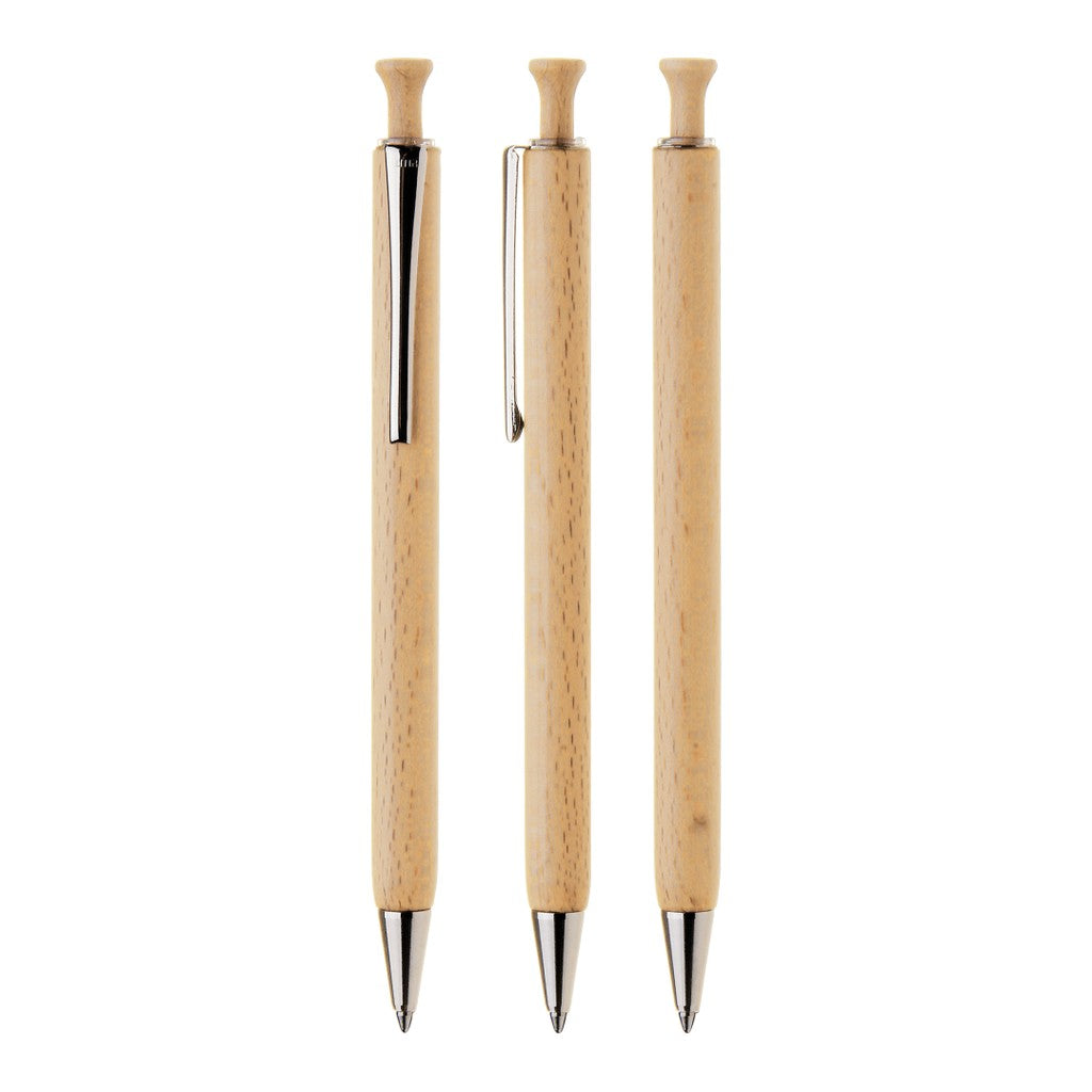 Druckkugelschreiber aus Holz mit Metallclip – Holz