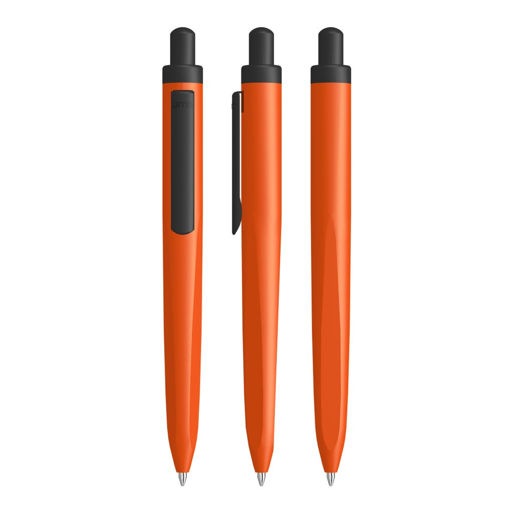 Druckkugelschreiber aus Metall mit Dreikantspitze – Orange