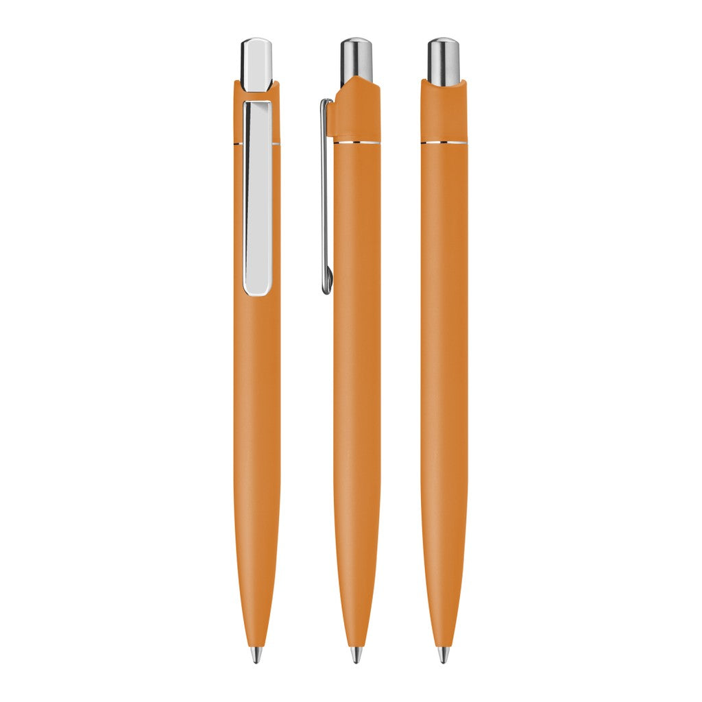 Druckkugelschreiber aus Metall mit flachem Clip – Orange