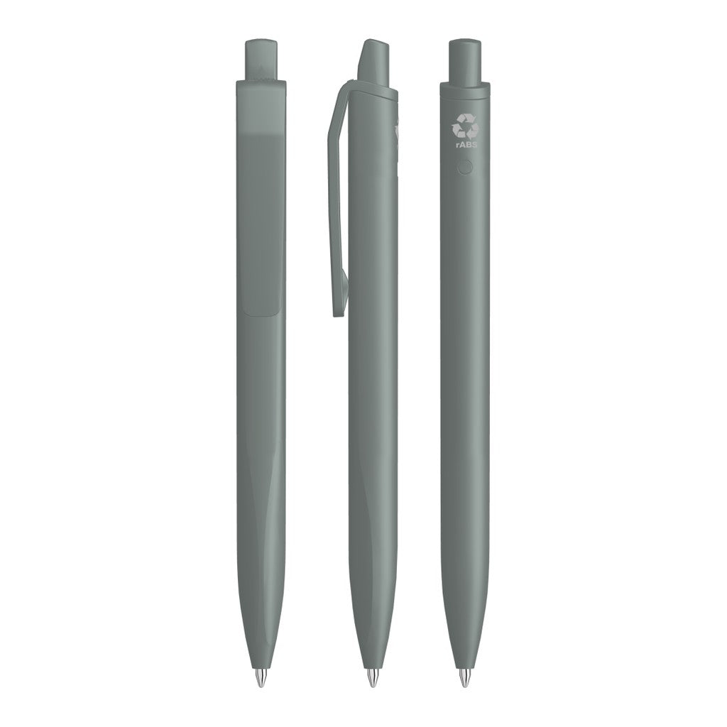 Druckkugelschreiber gedeckt matt mit ergonomischem Griff – Grau