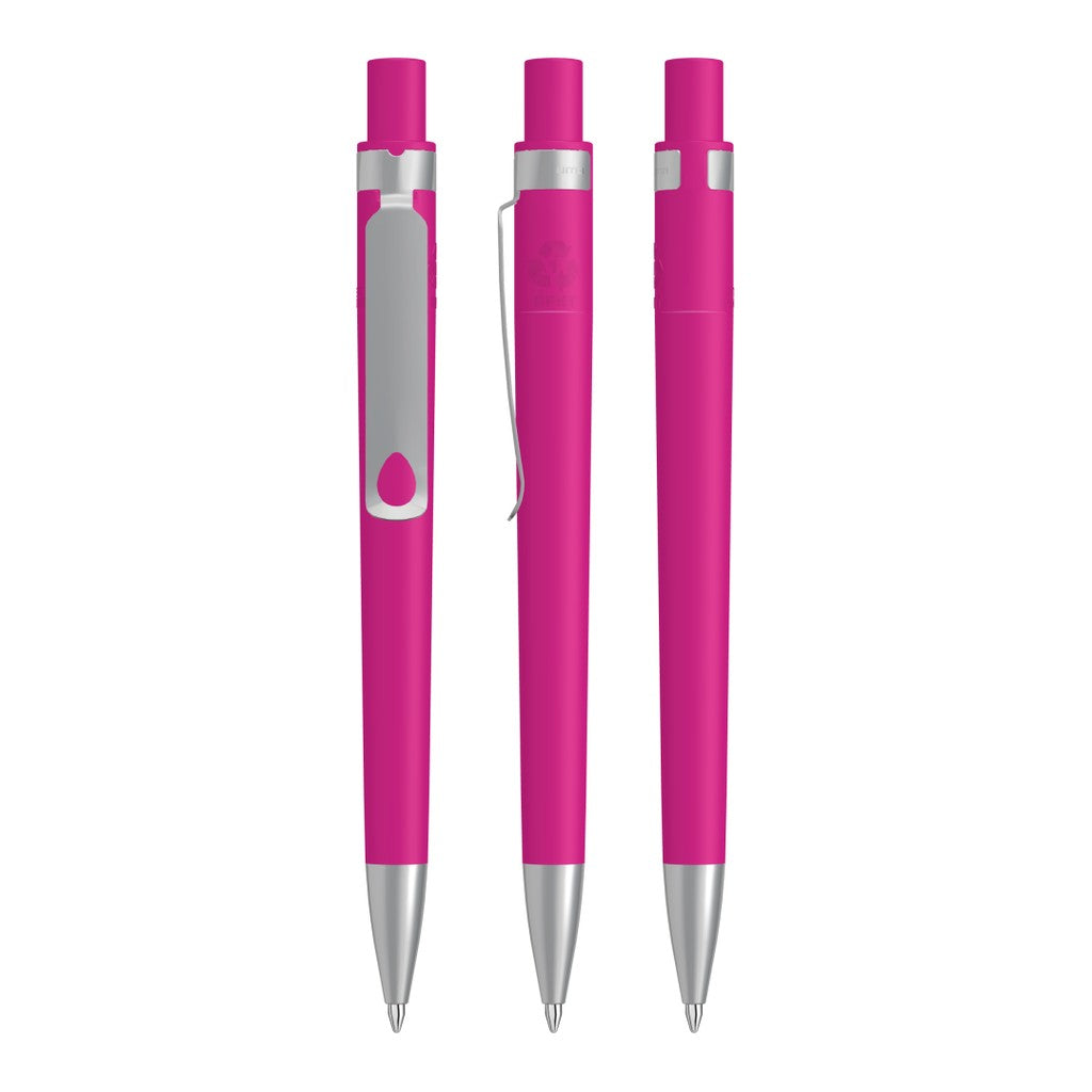 Druckkugelschreiber gedeckt mit Tropfenclip und Metallspitze – Magenta
