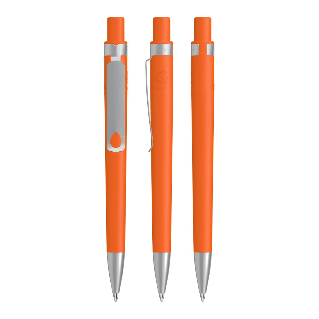 Druckkugelschreiber gedeckt mit Tropfenclip und Metallspitze – Orange