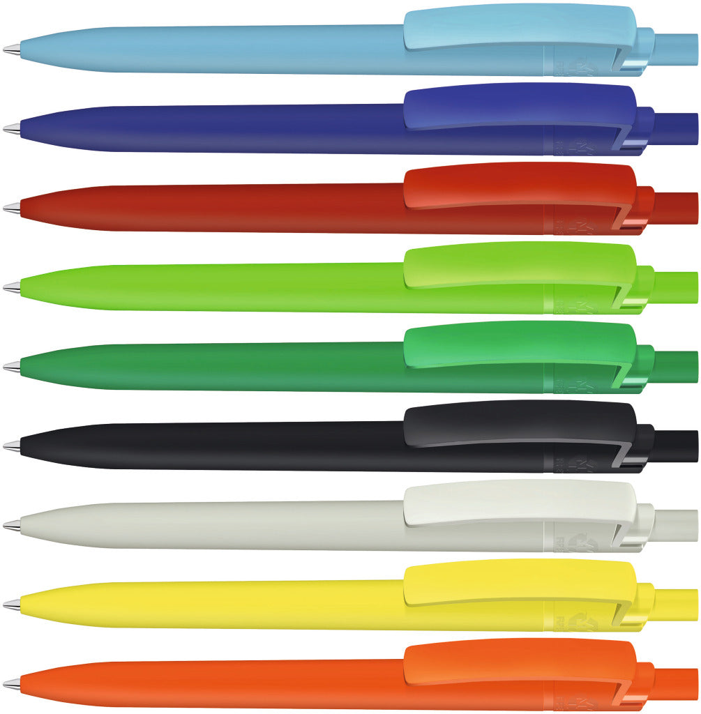 Druckkugelschreiber gummiert mit geradem Clip – alle Farben