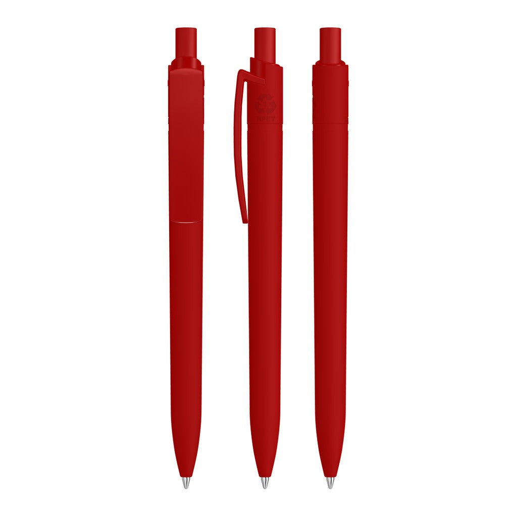 Druckkugelschreiber gummiert mit geradem Clip – Rot