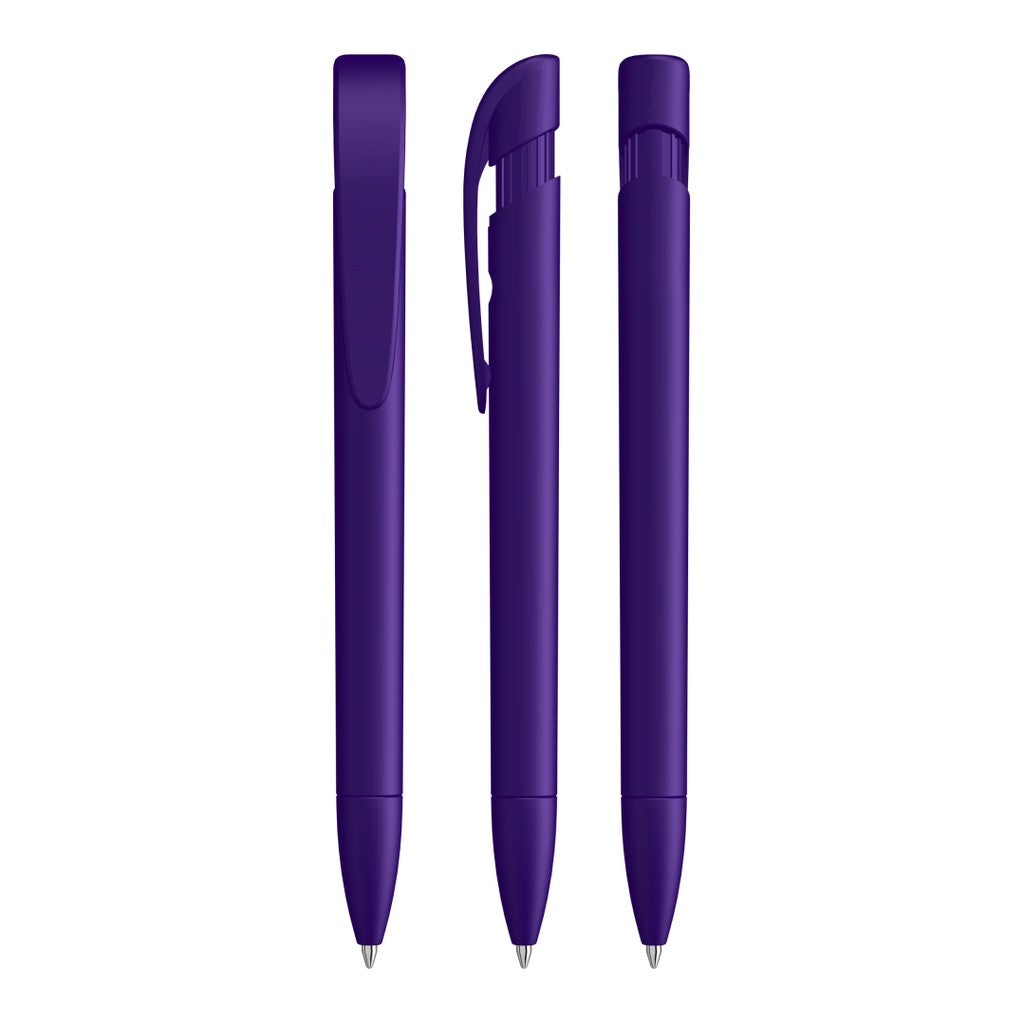 Druckkugelschreiber mit breitem Bogenclip – Violett