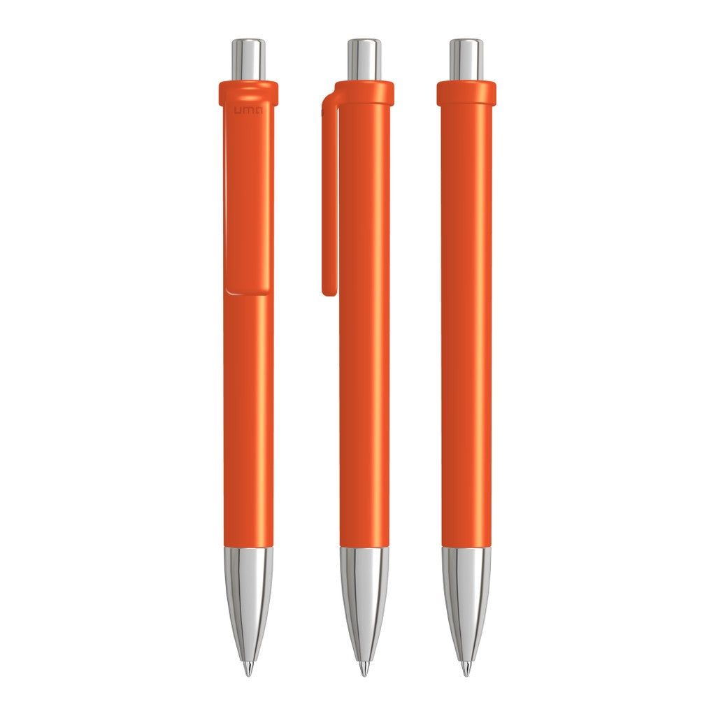 Druckkugelschreiber mit einfarbigem Clip und Fotoeinleger – Orange