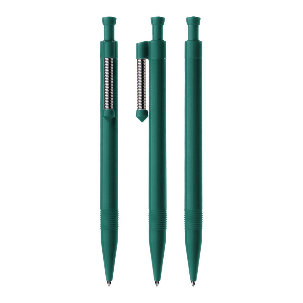Druckkugelschreiber mit flexiblem Metallfederclip – Petrol