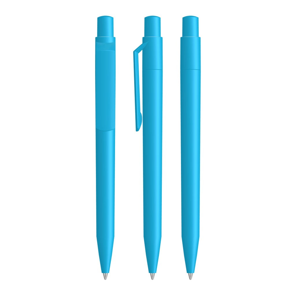Druckkugelschreiber mit gedeckt mattem Gehäuse – Cyan