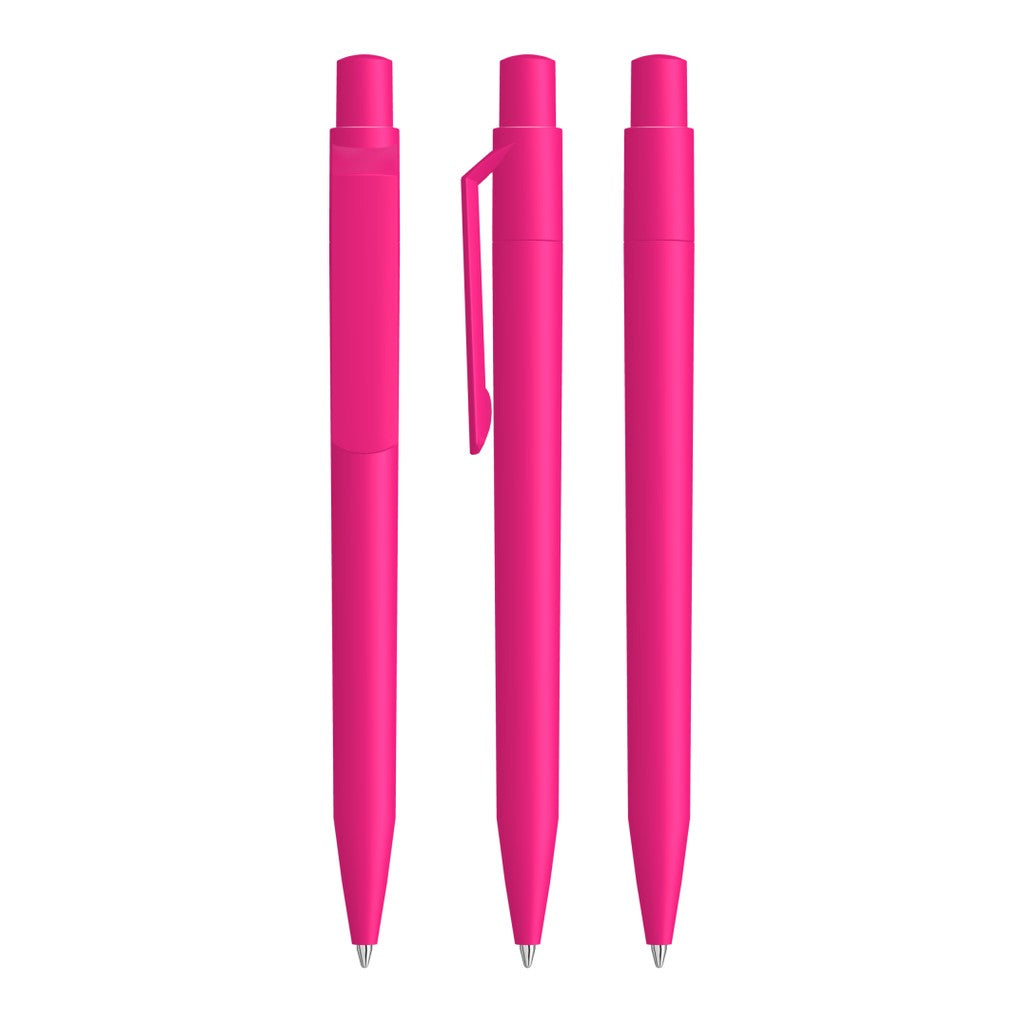 Druckkugelschreiber mit gedeckt mattem Gehäuse – Magenta