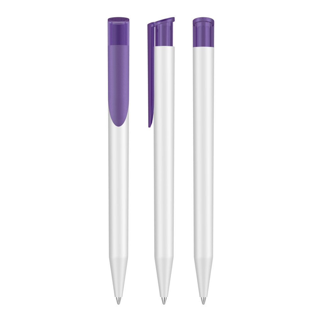 Druckkugelschreiber mit gefrostetem Clip – Violett