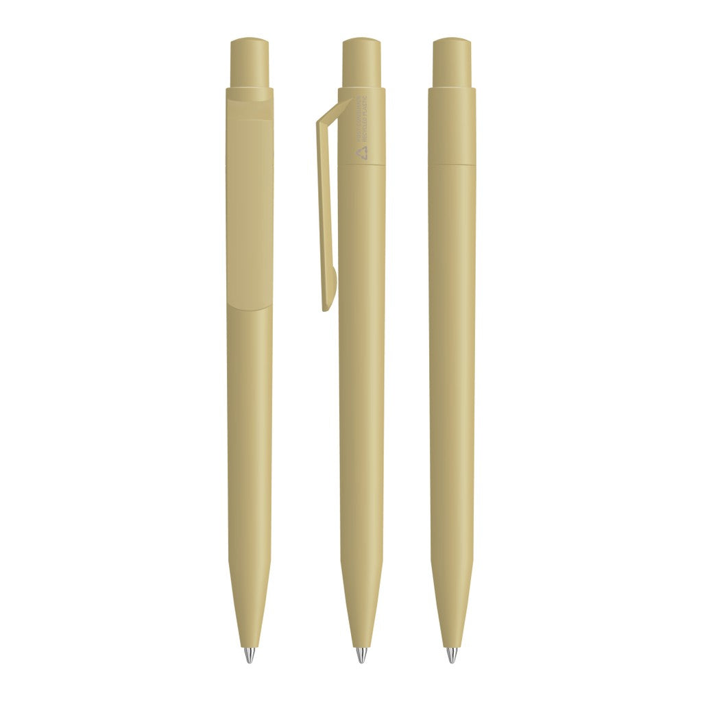Druckkugelschreiber mit mattem Kunststoffschaft – Beige