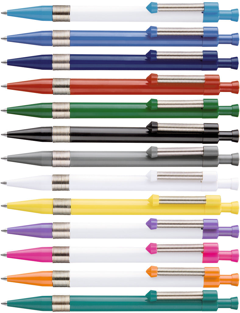 Druckkugelschreiber mit Metallclip und Griffring – alle Farben