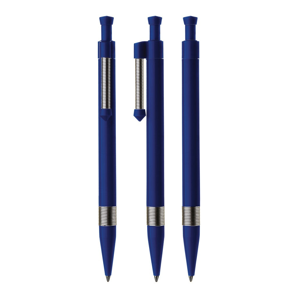 Druckkugelschreiber mit Metallclip und Griffring
