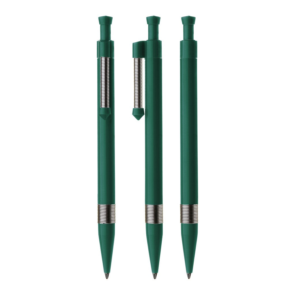 Druckkugelschreiber mit Metallclip und Griffring – Petrol