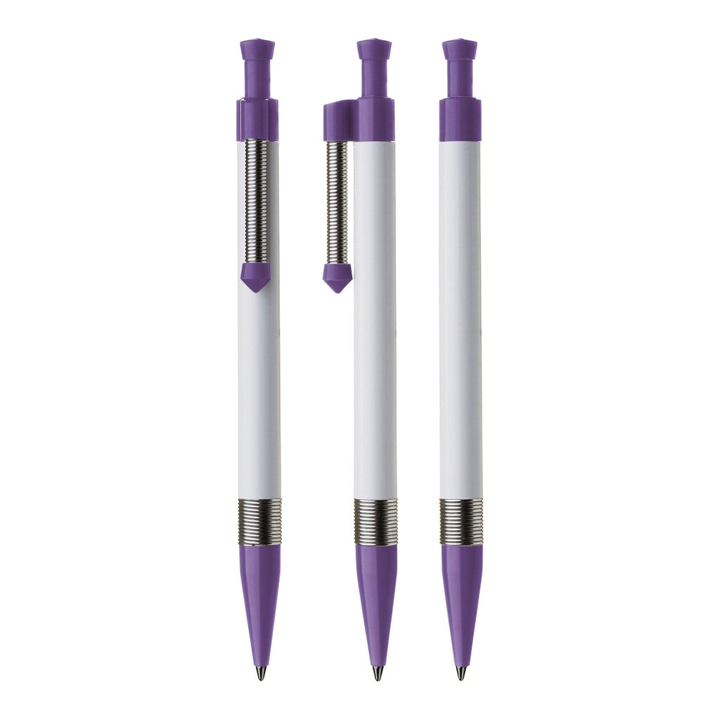 Druckkugelschreiber mit Metallclip und Griffring – Violett