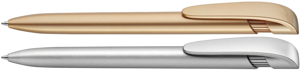 Druckkugelschreiber mit metallic glänzendem Gehäuse – alle Farben