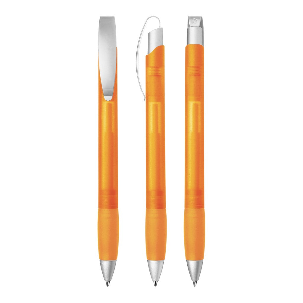 Druckkugelschreiber mit transparent frozen Optik – Orange