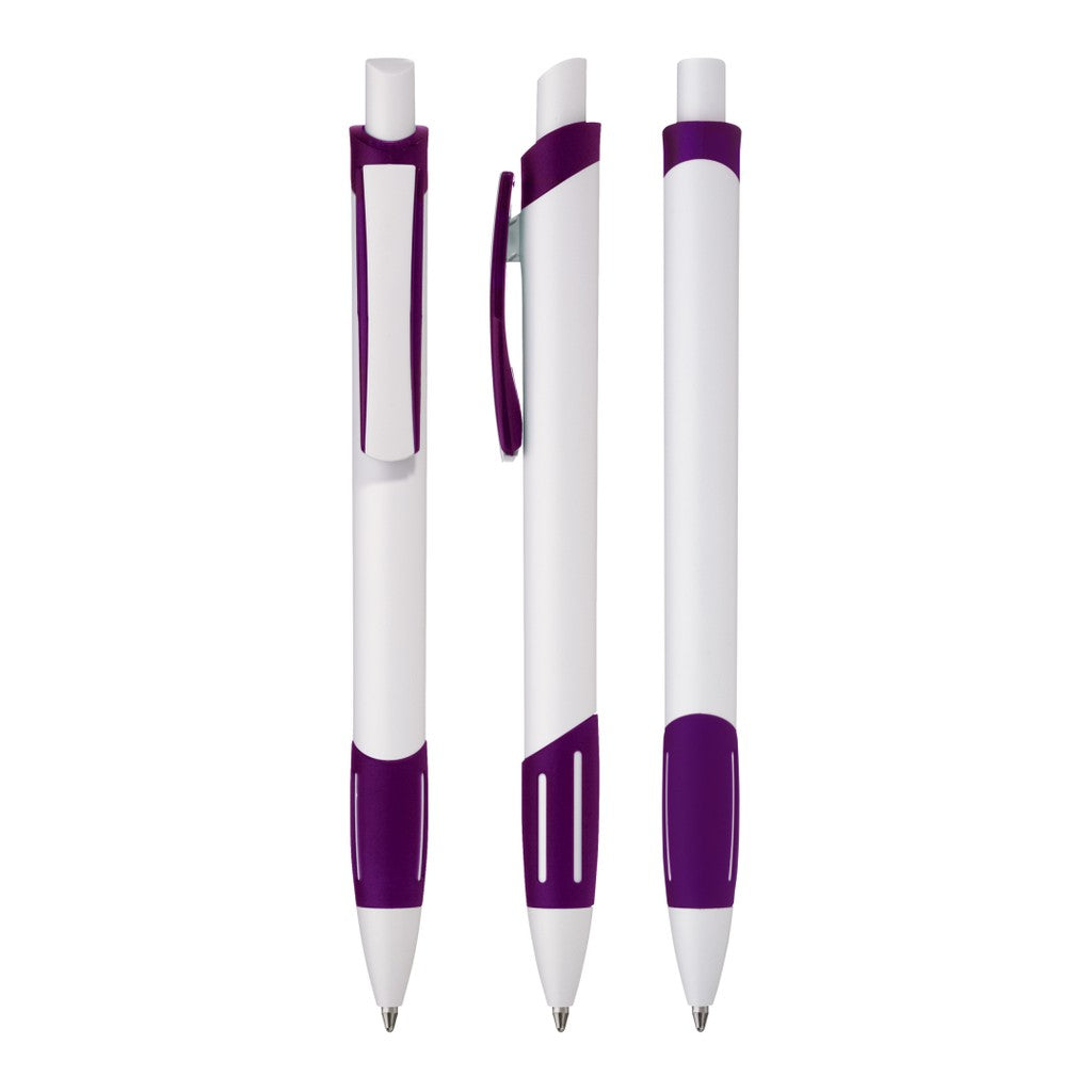 Druckkugelschreiber mit transparent gefrosteter Griffzone – Violett