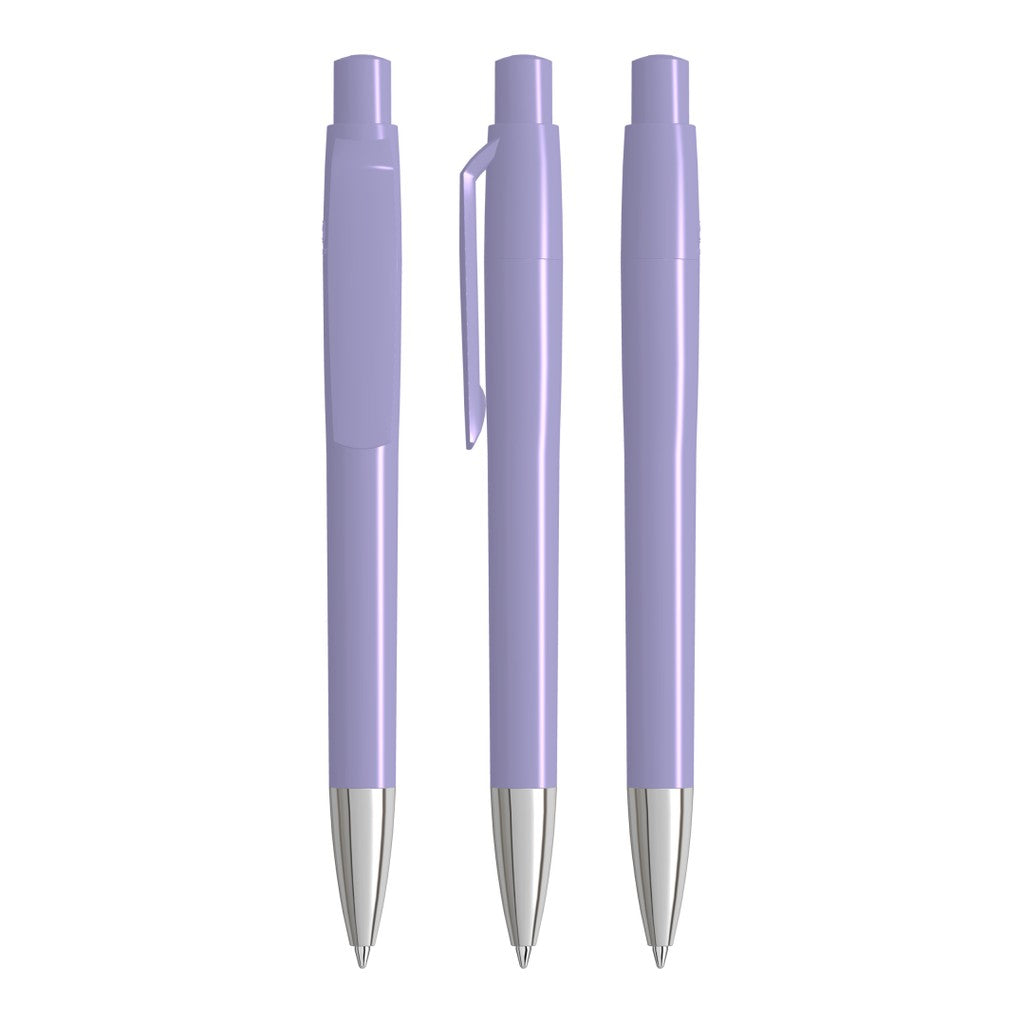 Druckkugelschreiber mit Vollfarbdruck auf dem Clip – Hellviolett
