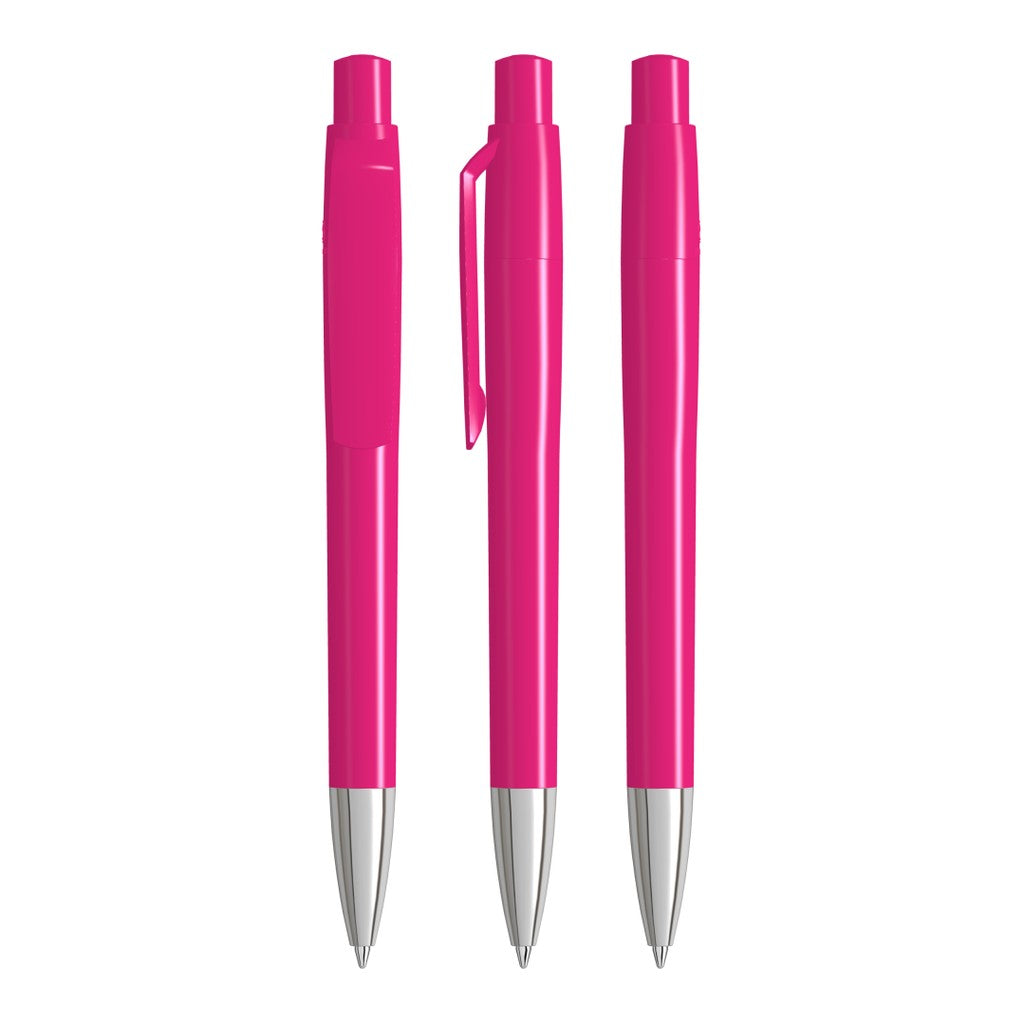 Druckkugelschreiber mit Vollfarbdruck auf dem Clip – Magenta