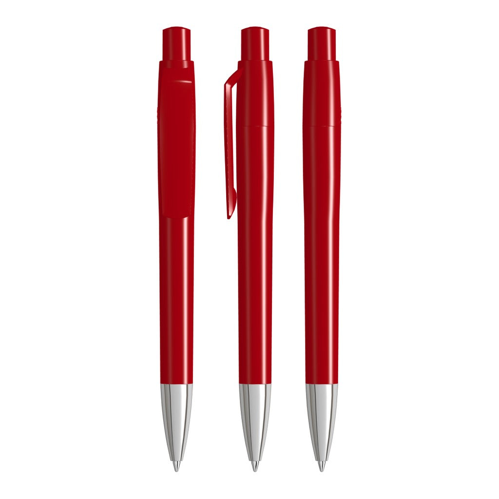 Druckkugelschreiber mit Vollfarbdruck auf dem Clip – Rot
