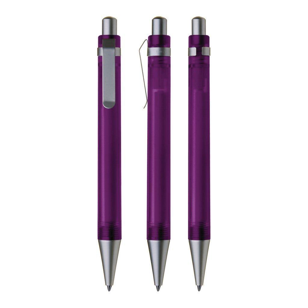 Druckkugelschreiber transparent frozen mit Metallspitze – Violett