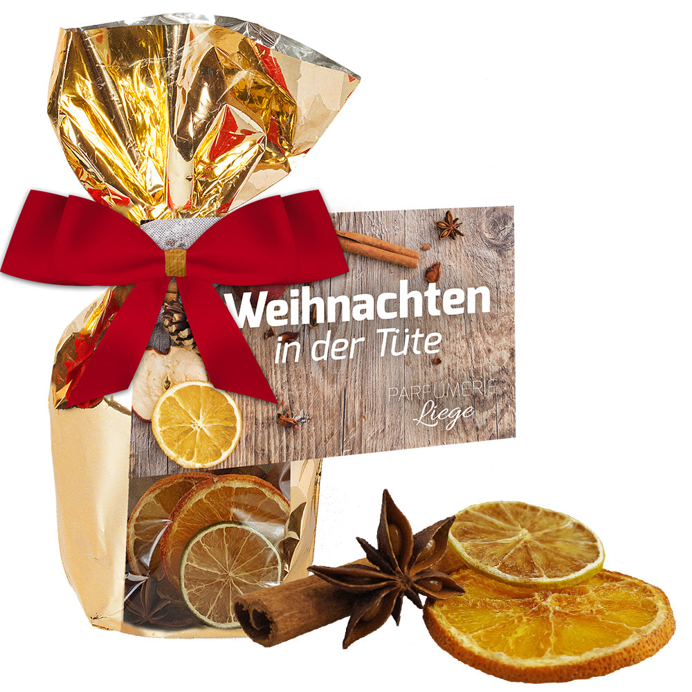 Duftdeko im goldenen Folienbeutel
