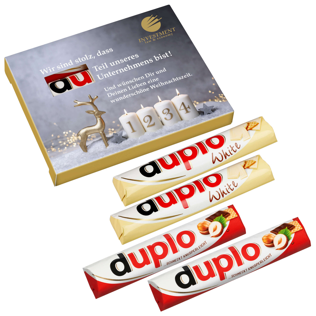duplo Adventspack mit 4 Riegeln und Sichtfenster, 72 g