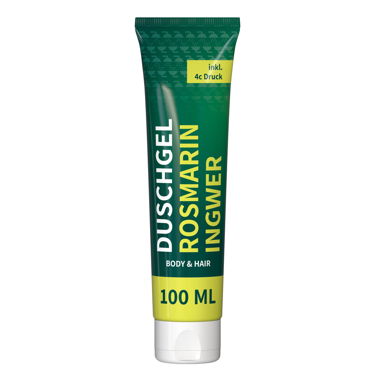 Duschgel Rosmarin Ingwer 100 ml Tube vollflächig bedruckt