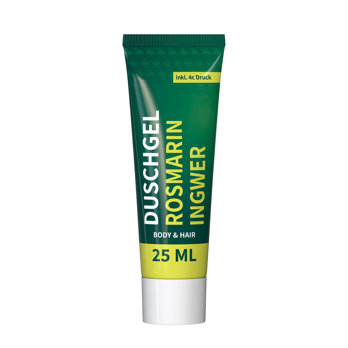 Duschgel Rosmarin Ingwer 25 ml Tube vollflächig bedruckt
