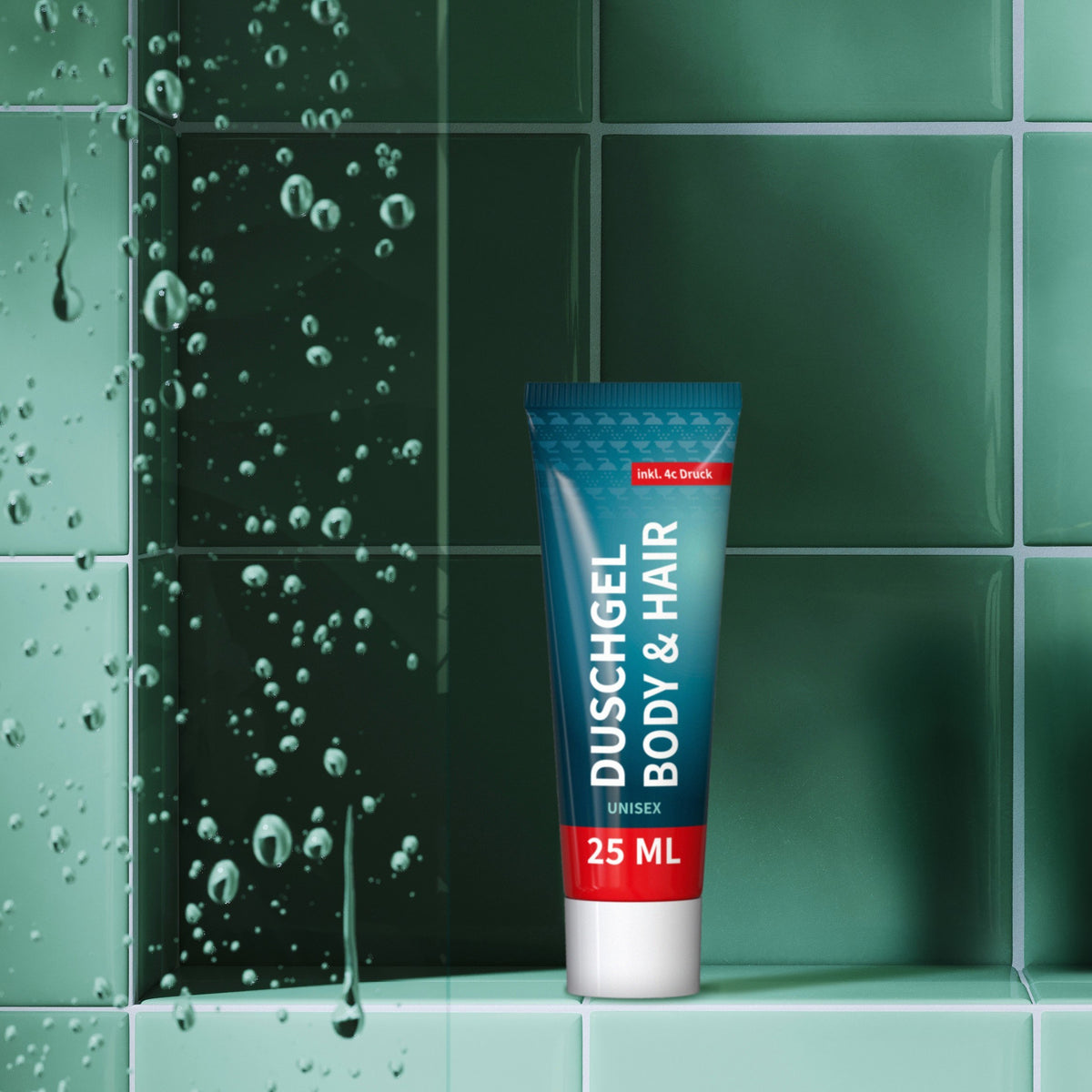 Duschgel Rosmarin Ingwer 25 ml Tube vollflächig bedruckt