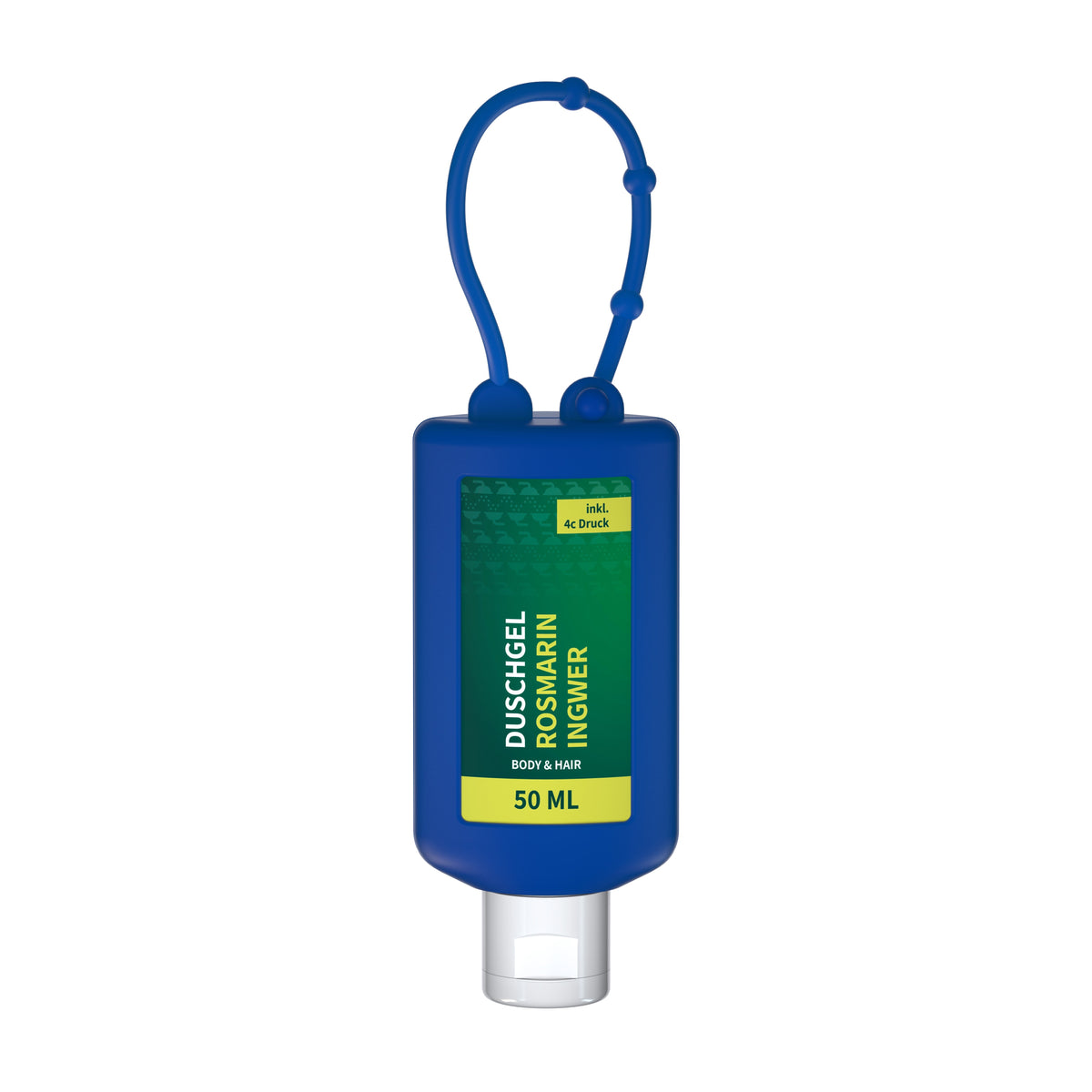 Duschgel Rosmarin Ingwer 50 ml Flasche zum Anhängen – Blau