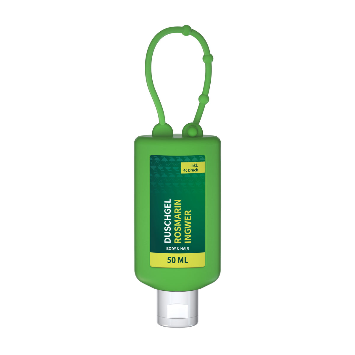 Duschgel Rosmarin Ingwer 50 ml Flasche zum Anhängen – Grün
