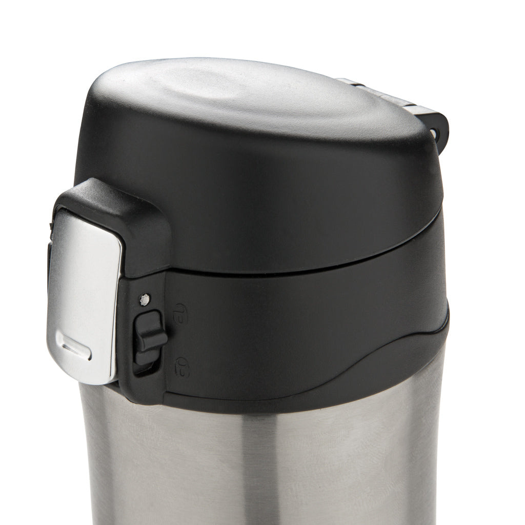 Easy-Lock Vakuum-Becher aus RCS recyceltem Stainless-Steel – silber
