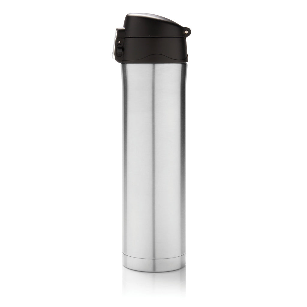 Easy Lock Vakuum-Flasche aus RCS recyceltem Stahl – silber