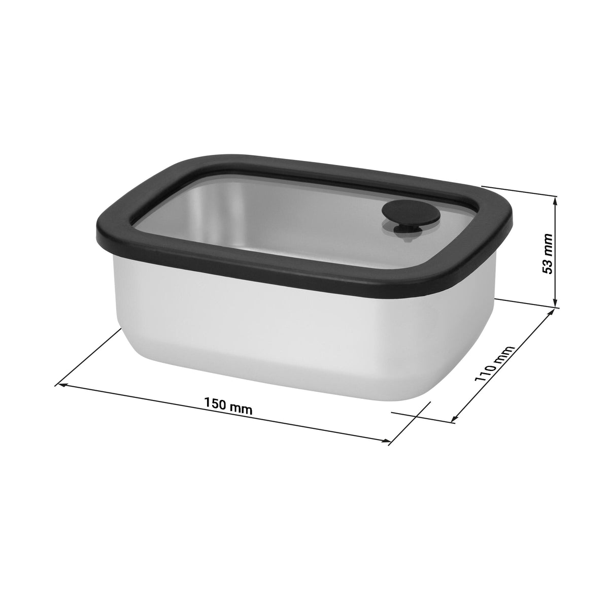 Edelstahl-Lunchbox mit Glasdeckel „RILO“, 550 ml