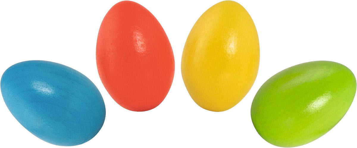 Egg Shaker aus Holz in vier Farben