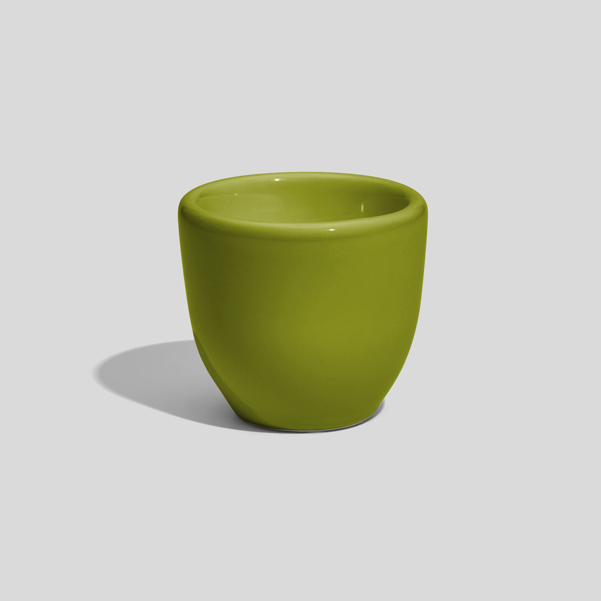 Eierbecher aus Keramik mit Wulstrand, 6 cm hoch – Limettengrün
