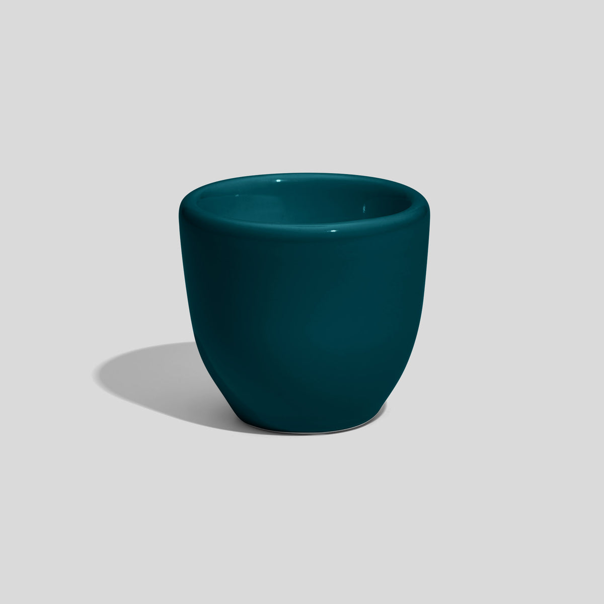 Eierbecher aus Keramik mit Wulstrand, 6 cm hoch – Petrol
