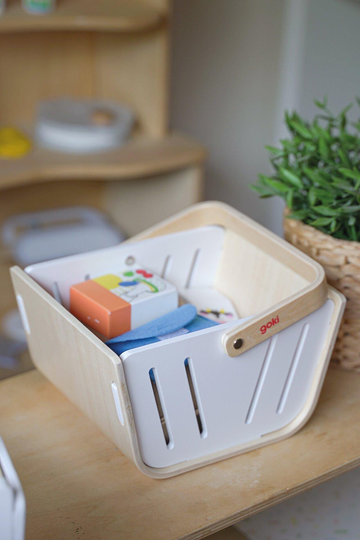 Einkaufskorb für Kinder aus Filz und Holz von goki – Motiv