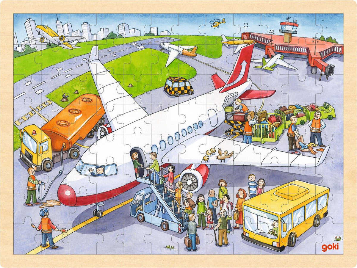 Einlegepuzzle Auf dem Flughafen – Ansicht